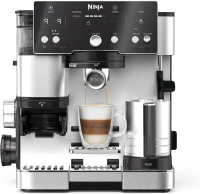 Ninja ES501EU Luxe Café Espressomachine 2 in 1 met bonenmaler en melkopschuimer, gebruiksvriendelijk, 2 opschuimstanden