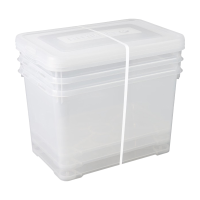Curver Handige opbergbox   3 x 65 L   Transparant   Premium opbergoplossing, duurzaam kunststof, moderne huisorganisatie