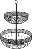 Secret de Gourmet 2 laags metalen fruitmand   Zwart, 30 cm
