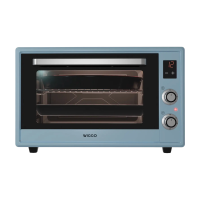 Wiggo vrijstaande midi oven 65 l aquablauw 2000 W