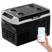 Euhomy 21 L compressor koelbox  20 °C tot 20 °C 12 V autokoelkast draagbare vriesbox 12/24 V gelijkstroom 220 240 V wisselstroom met app bediening geschikt voor camping, reizen, vrachtwagens, thuisgebruik【energie efficiëntieklasse E】