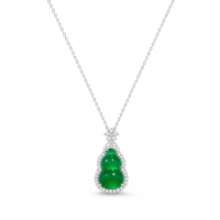 VoxorAI smaragd natuurlijke chalcedoon ketting en hanger voor alle seizoenen