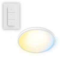 PHILIPS SuperSlim All In One Plafondlamp   Met Afstandsbediening   WarmGlow   16 W   Extra warm  tot Koelwit licht: 2200K tot 6500K   29 cm   Wit   Rond
