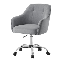 JOYFURNOS Ergonomische draaistoel voor kantoor in Stil Grijs – Linnen look stof, hoogte verstelbaar 86–96 cm, met armleuningen, bureauzetel voor thuiswerken, basis 60,8 x 58 cm