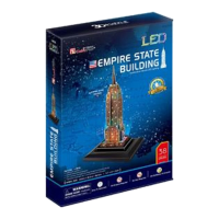 CUBIC FUN Empire State Building 3D Puzzel met LED   38 stuks, Multicolor