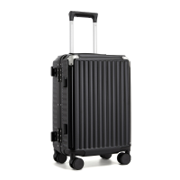 Kono 20 inch ritsloze aluminium frame pc hardshell cabin koffer met TSA slot, bekerhouder en telefoonhouder voor zakentrips