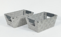 KEVAHOME set van 2 kleine manden met katoenen draagbanden   grijs   10 x 7 x 4,5'' H