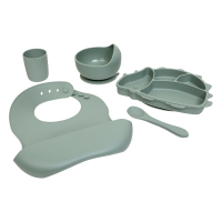 Atmosphera Kids Dino Siliconen Maaltijdset   Groen, 19,8 x 12,5 x 27,5 cm