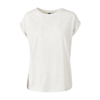 Dames extra lange schouder T shirt lichtgrijs S