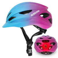 DKONI HS 086 fietshelm voor volwassenen met verlichting, blauw paars, L 58 61 cm