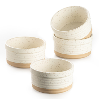 Dafuceramic ramijnen 8 oz, ovenbestendig, porselein, crème brûlée ramijnen, custardbakjes, kleine keramische soufflébakjes, bakborden, set van 4 (arctisch wit)