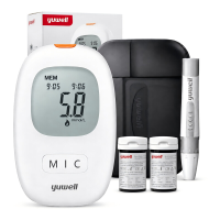 Yuwell Blood Glucose Monitor， Diabetes Testing Kit with Test Strips x 50 and Lancets x 50， Ideal for Home Use Batteries Included (Model 710)