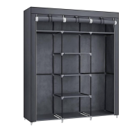 Kledingkast   Linnenkast met kledingroede en legplanken   175 x 150 x 45 cm   grijs