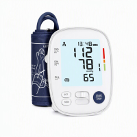Treesmile FC BP100 bovenarmbloeddrukmeter, automatische digitale bloeddrukmeter, groot LCD display, 22 42 cm brede manchet, WHO kleurcodebalk, 2 x 120 geheugenplaatsen, voor thuisgebruik & senioren