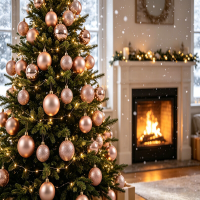 Ju7cer 24 stuks onbreekbare kerstballen, 6 cm/2,36 inch, voorgevlochten kerstboomdecoratie, geschikt voor Kerstmis/ Halloween/ bruiloft/ verjaardagsfeestjes (champagnekleur)