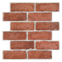 Commomy Imitatie Vintage Terracotta 3D Zelfklevende Wandpanelen, PVC Zelfklevende Wandstickers, 30 x 30 cm, 10 Stuks, Waterdicht & DIY, Rustieke Decoratieve Wandafwerking voor Haard, Slaapkamer, Eetkamer & Accentmuren