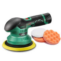 BATOCA draadloze DA orbitale polijstmachine, 1 stuks, 2,0 Ah 12 V oplaadbare lithium ionbatterij, borstelloze polijstmachine met 6 variabele snelheidsinstellingen, voor auto detailing, polijsten en wassen