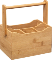5Five Bamboe Bestek  en Servetorganizer   24 x 14 x 24 cm