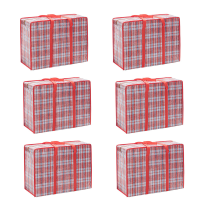 6 Delige praktische opbergzak voor donzen dekbed, ruimtebesparend, geschikt voor kleding en beddengoed, 68 x 50 x 24 cm rood