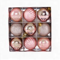 24Ct roze kerstbal   6 cm onbreekbare kerstboomdecoratie, hangbal voor kerstboom, feestdagen, bruiloft, feest