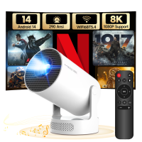 【Lite Entertainment】MAGCUBIC HY300Pro+ mini projector, 8K 1080P ondersteuning met WiFi 6 & BT 5.4, Android 14, 290 ANSI lumen helderheid met 5 W Soundbase speaker, automatische verticale correctie, 180° draaibaar, draagbaar voor thuis & buiten