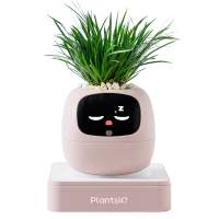 Zomercadeau om je huis op te fleuren – Ivy AI slimme plantenpotrobot met interactieve gezichtsuitdrukkingen, automatische plantverzorging, woondecoratie voor drukke mensen, toont de emoties van de plant (roze)