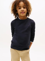Tommy Hilfiger jongens basic ronde hals gebreide trui met lange mouwen Sky Captain 80