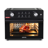 OIMIS Airfryer broodrooster oven combo met familieformaat, Geschikt voor 13 inch pizza, Handmatige bediening, 1800 W krachtige verwarming, Zwart