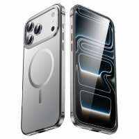 IM CHEN iPhone 18 Pro hoesje, compatibel met 17 Pro, frame van legering, originele kleur, MagSafe magnetische versie zilver, 1 stuk