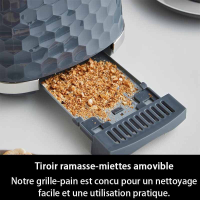 Morphy Richards Hive broodrooster voor 2 sneetjes, instelbare bruiningsgraad, uitneembare kruimellade, annuleren, ontdooien, opwarmen, anti vastloopfunctie, glansafwerking, 850 W, grijs