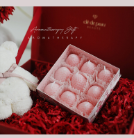Aardbeivormige Kaars, Roze, Kleine Maat Set, 6 Stuks