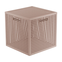 Curver Kaya opbergmand   19 liter   28 x 28 x 28 cm   warm taupe   premium opbergoplossing, duurzaam kunststof, moderne huisorganisatie