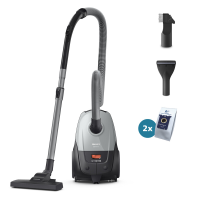 Philips 2000 serie stofzuiger met zak   800 W   Compact & lichtgewicht   HEPA filtratiesysteem   9 meter bereik   Meubelzuigmond   Inclusief S zakken   (XD2142/12)