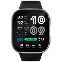 Amazfit Bip Max 50 mm Smartwatch, 2,07 inch AMOLED display, 20 dagen batterijduur, GPS, 4 GB geheugen, Offline kaarten, Fitness tracker, Hybride training, 150+ sportmodi, HYROX modus, 5 ATM voor Android, Zilver