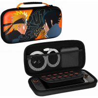 KONIX Naruto Shippuden Nintendo Switch 2 Bescherm  & Transportcase   Accessoires & 8 Gamecartridges Opbergruimte   Naruto & Sasuke Design   Zwart & Oranje