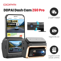 DDPAI Z60 Pro 4K dashcam 3 inch auto DVR dubbele camera voor en achter SONY STARVIS 2 IMX678 60 FPS HDR ingebouwde 32 GB eMMC AI ISP nachtzicht 5 GHz WiFi GPS ondersteuning 24 h parkeermodus   2 kanalen