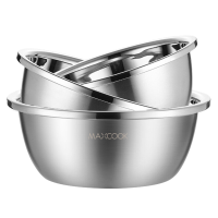 Maxcook Set van 3 roestvrijstalen mengkommen 20 cm/22 cm/24 cm MCWS 3
