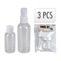 Ongebrand reisflessenset   3 stuks, transparant, 80 ml & 40 ml