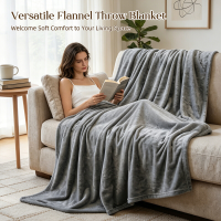 XLLX Hoogwaardige Flanellen Fleece Deken, Warme Winter/Dichte Bankdeken, Woonkamer Deken, Bankplaid, Grijs, 150 x 200 cm