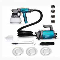 TILSWALL Shark 800 HVLP Elektrische Spuitpistool met 1300 ml Container, 120DIN s Elektrische Spuitpistool met 4 Mondstukken en 3 Spuitstanden voor Binnen  en Buitenschilderwerk Blauw