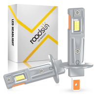 Roadsun H1 nevellamp, 800% hogere helderheid, 6000K wit, sterke penetratie, 70.000 Uur+ levensduur, geüpgradede 1:1 mini formaat LED koplampen voor auto, vrachtwagen en SUV, combinaties van richtingaanwijzer & nevellicht