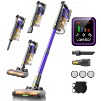 Laresar X11 draadloze stofzuiger, 55 kPa / 550 W, 60 min. Batterijduur, 2 liter stofreservoir, groene LED indicator, touchscreen, voor dierenharen, tapijten en harde vloeren