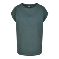 Urban Classics dames T shirt met verlengde schouders flesgroen S