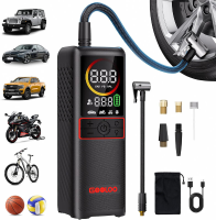 GOOLOO 【44 na promotie】(GOOLOO5) GT160 bandenpomp, draagbare luchtcompressor, 160 PSI draagbare luchtpomp voor autobanden, 7500 mAh draadloze luchtpomp met digitale druk, geschikt voor auto's, fietsen, ballen, motorfietsen