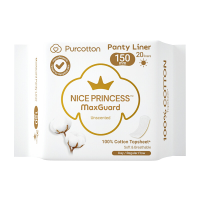 Purcotton NICE PRINCESS MaxGuard Inlegkruisjes Dagverband 150 mm 20 Inlegkruisjes, 100% Katoenen Bovenlaag, Ultradun, Sterke Kleeflaag voor Veilige Pasvorm, Directe Absorptie & Ademend, Hypoallergeen & Comfortabel, Ideaal voor Gevoelige Huid