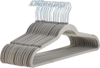 ANQI fluwelen antislip kostuumhangers, grijs/zilver   set van 30