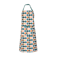 Dexam Retro Stippen Schort 100% Katoen Teal/Perzik