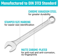 DURATECH 12 delige ringsteeksleutelset 6 22 mm, metrische steeksleutelset, gebogen ringzijde, chroom vanadiumstaal, DIN 3113, 12 kant, met opbergtas