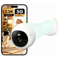 UNIVIEW Youkey S320 Magnetische Draadloze 2,5K QHD Beveiligingscamera, Dual Band WiFi 6, 150° FOV, AI Detectie van Personen en Huisdieren, Ingebouwde 8GB Opslag, Kleur Nachtzicht, Geen Maandelijkse Kosten