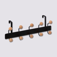 Over deur Kapstok met 10 Haken   Blackwood/Metaal